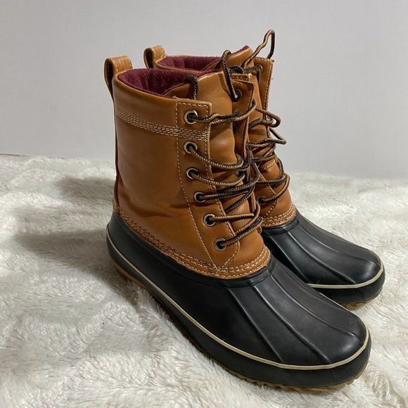 Aldo Men's Black & Brown Lace Up Outdoor Mid-Calf Waterproof Duck Boot Size US 6 - Picture 2 of 8